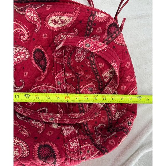 Vera Bradley XL Mesa Red Paisley Double Strap Duffel Bag - Picture 7 of 9